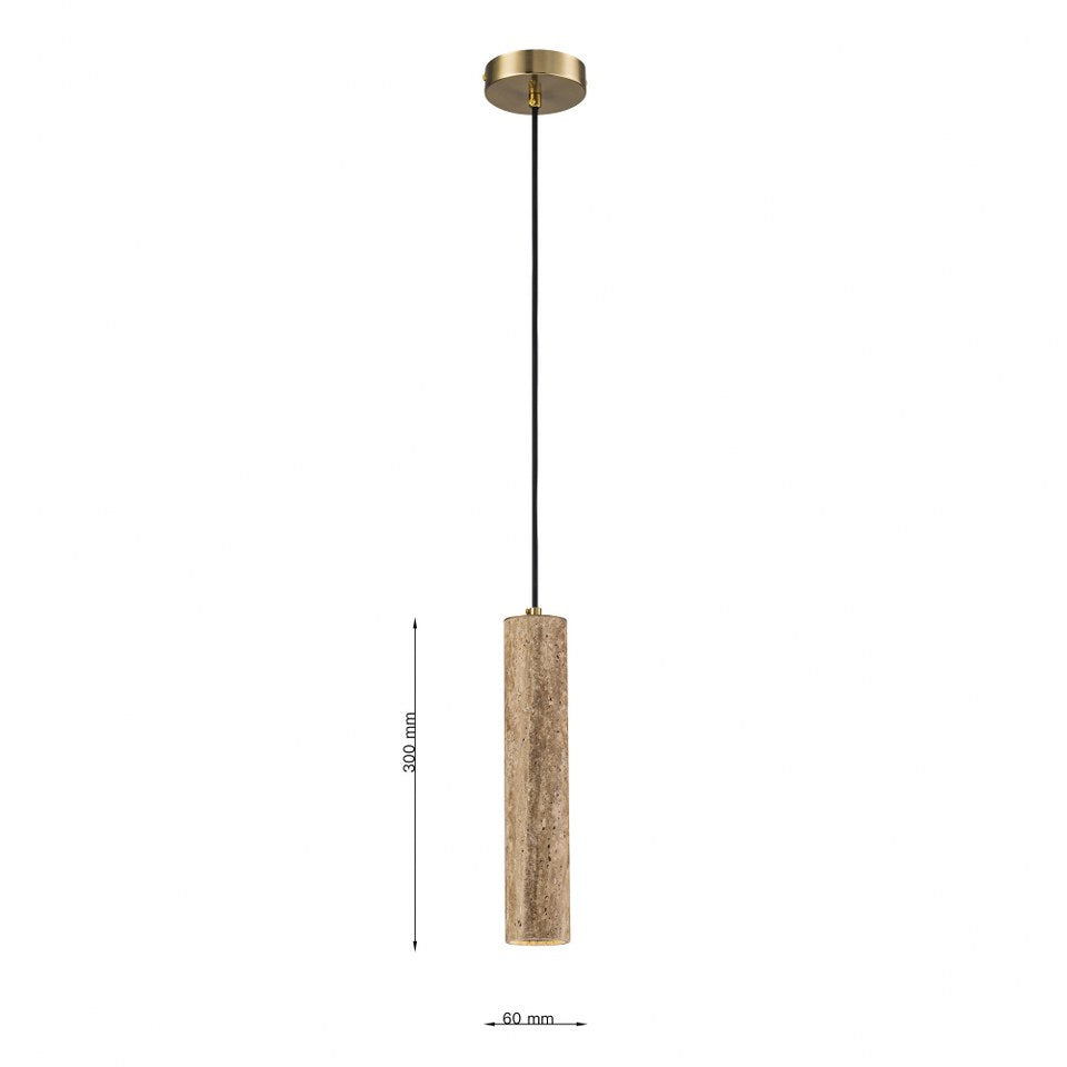 Lampara Colgante De Marmol Led Integrado Beige