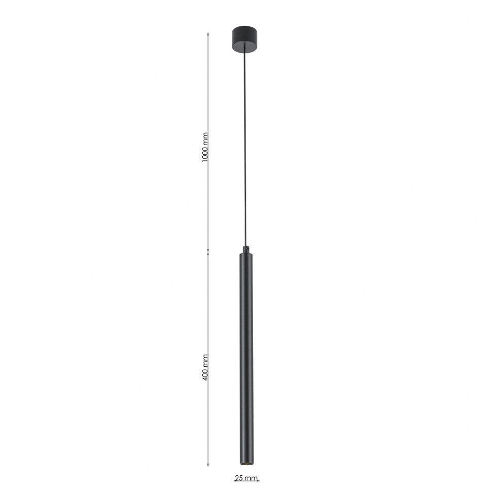 Lampara colgante G9 Minimalista Negro Brillante