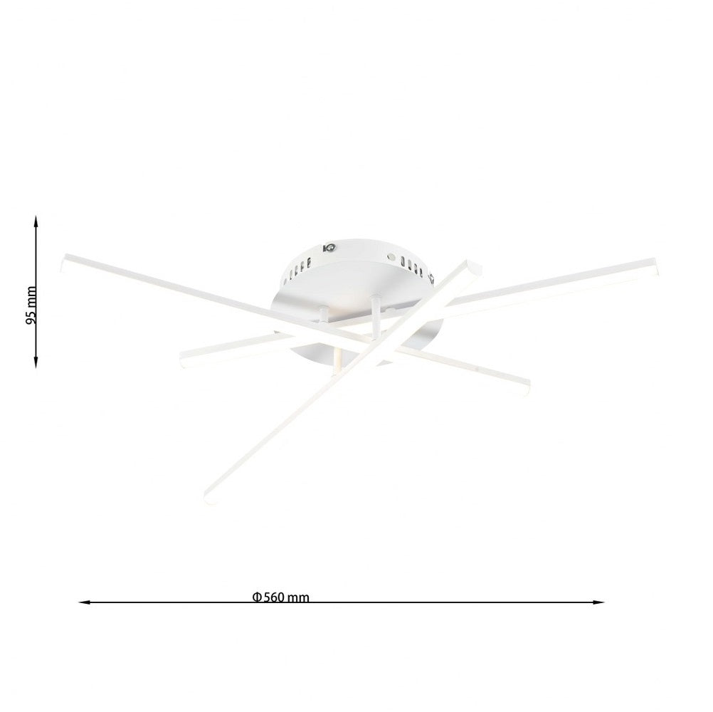 Lampara De Techo Blanca 3 Tiras Led Blanco