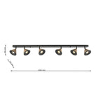 Lampara de Techo Horn 6 focos modernos con bombilla GU10 Bronce