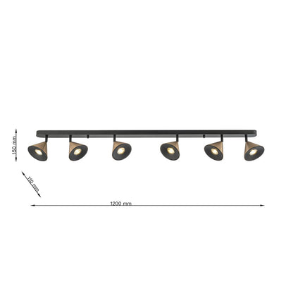 Lampara de Techo Horn 6 focos modernos con bombilla GU10 Bronce