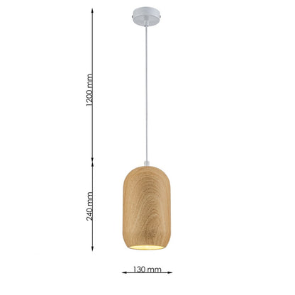 Lampara Colgante Simulación Madera Beige