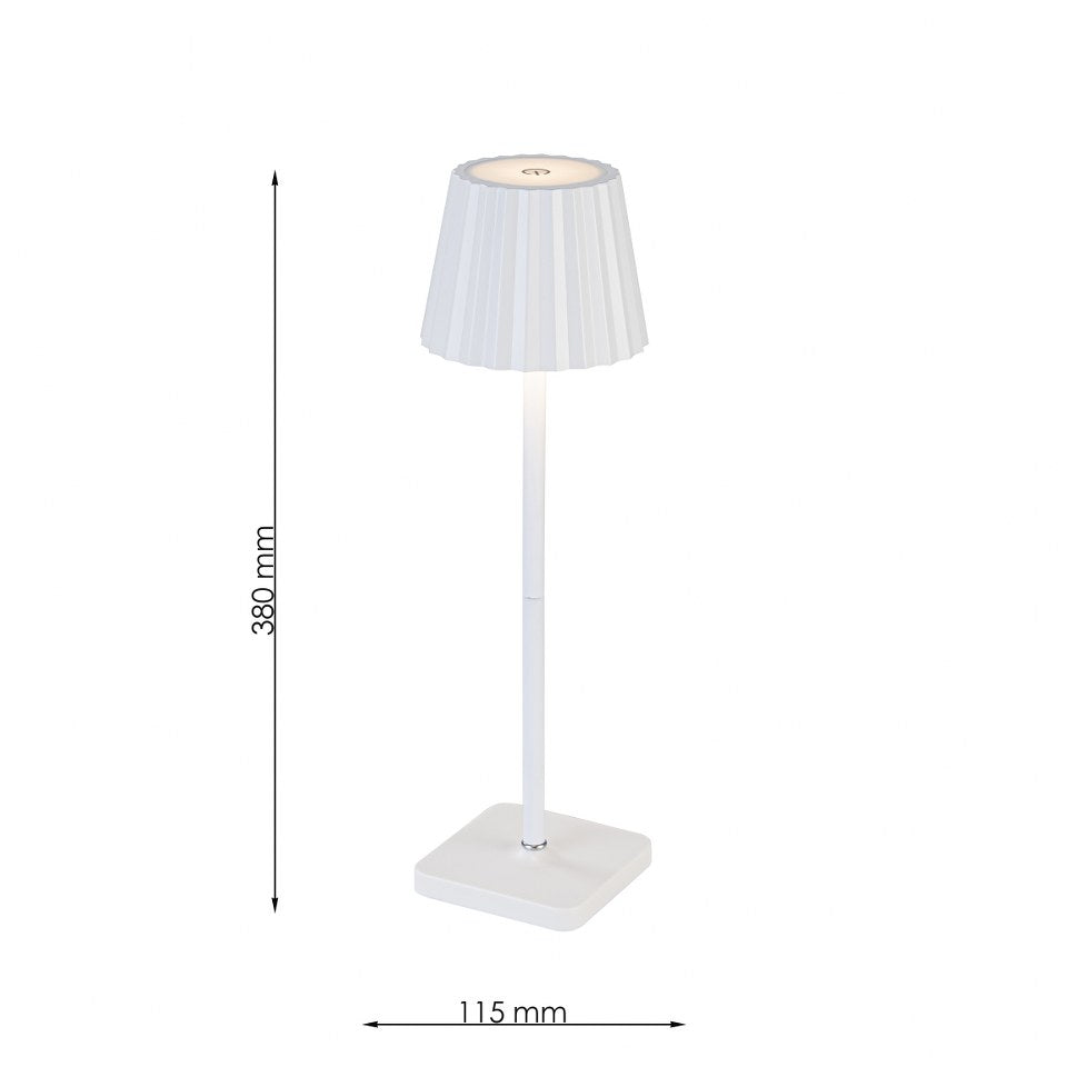 Lampara De Mesa Portatil Con Bateria CCT Blanco