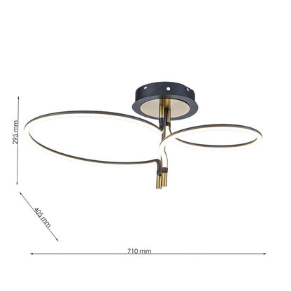 Lámpara de techo LED LIRA Negra y Dorada | FL6021-C