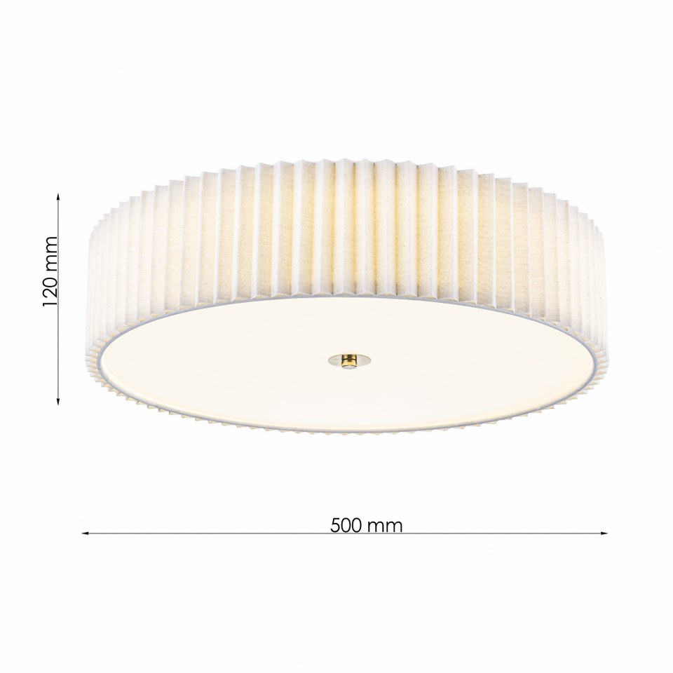 Plafón Tela Circular Techo Dormitorio LIGNO | Beige LED D50