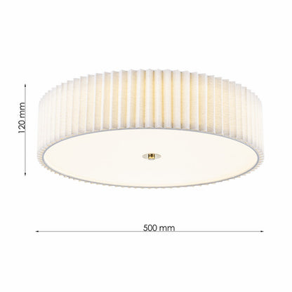 Plafón Tela Circular Techo Dormitorio LIGNO | Beige LED D50