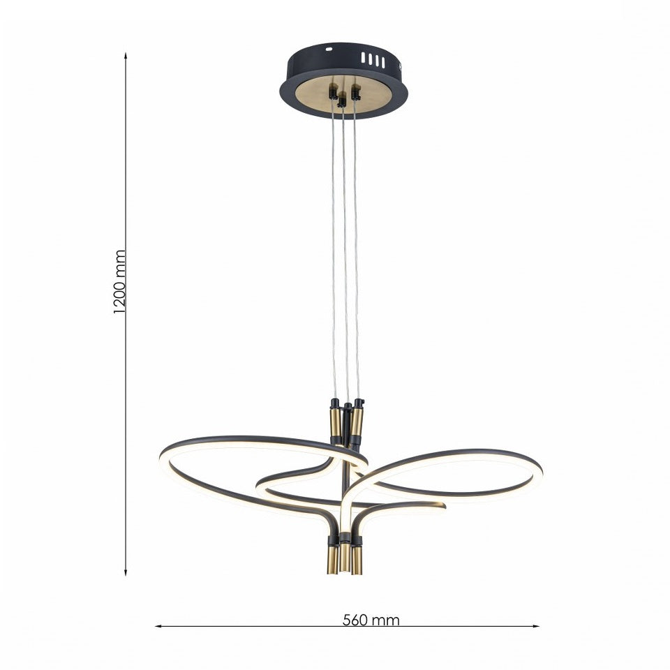 Lámpara Colgante LED LIRA | Negra y Dorada CCT Atenuable FL6021-P