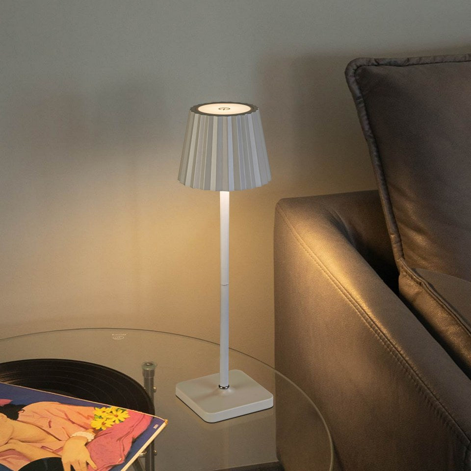 Lampara De Mesa Portatil Con Bateria CCT Blanco