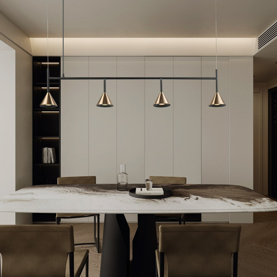 Lampara Colgante Con Tres Focos Bronce