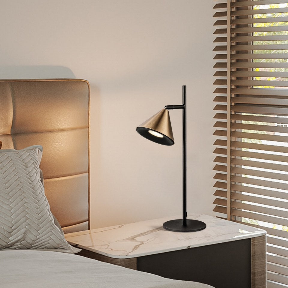 Lampara De Mesa Foco Moderno Bronce