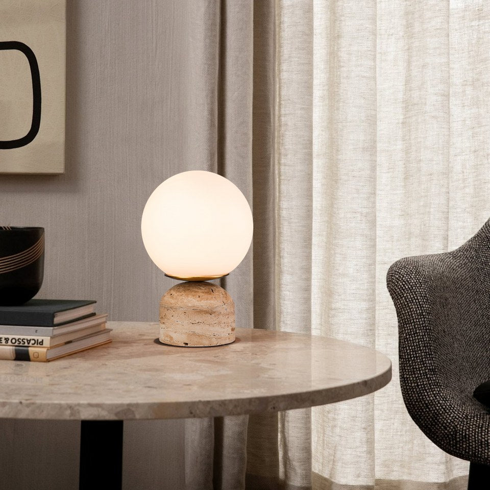Lampara De Mesa de Marmol Moderna Beige
