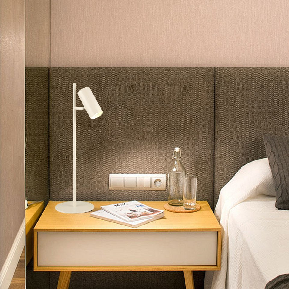 Lampara De Mesa Foco Moderno Blanco