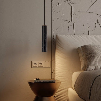 Lampara Colgante De Marmol Led Integrado Negro