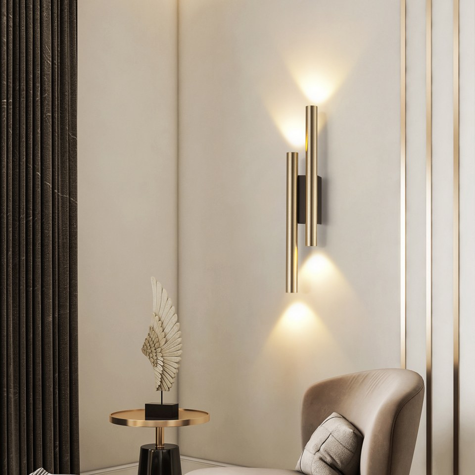 Aplique interior LED 4 bombillas G9 Dorado