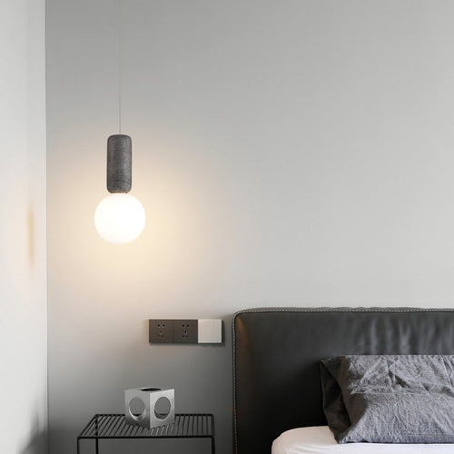 Lampara concrete Negro