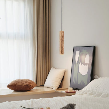 Lampara Colgante De Marmol Led Integrado Beige