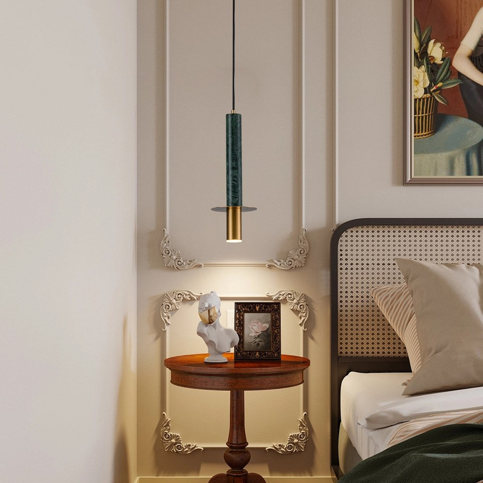 Lampara Colgante De Marmol Verde