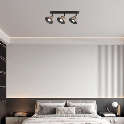 Tres Focos de Superficie con bombilla GU10 Gris