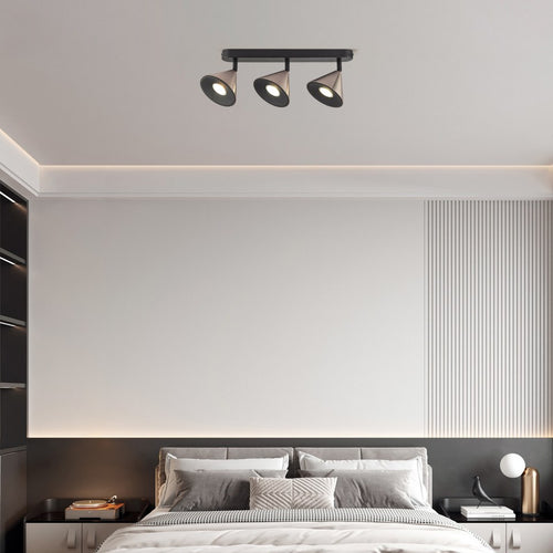 Tres Focos de Superficie con bombilla GU10 Gris