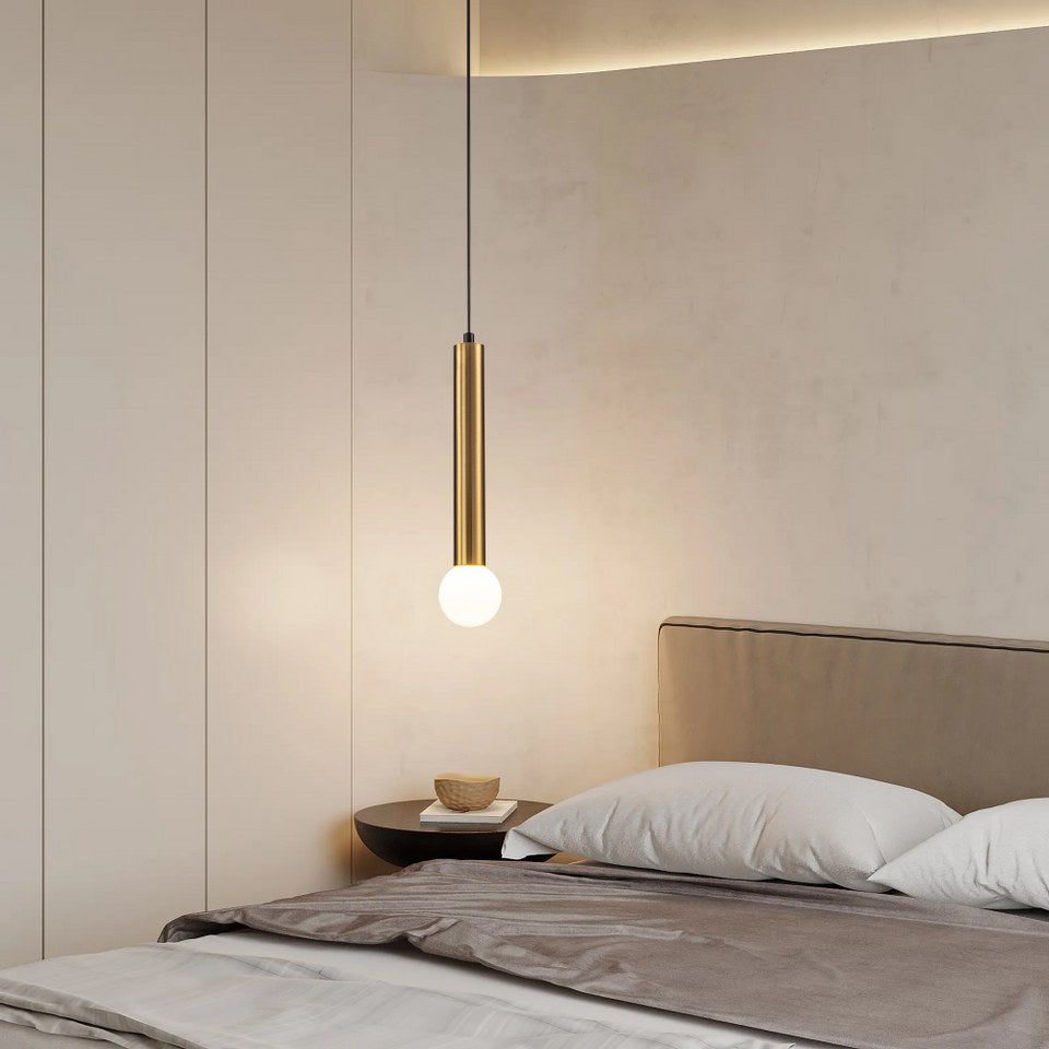 Lampara Colgante tipo foco E27 Dorado