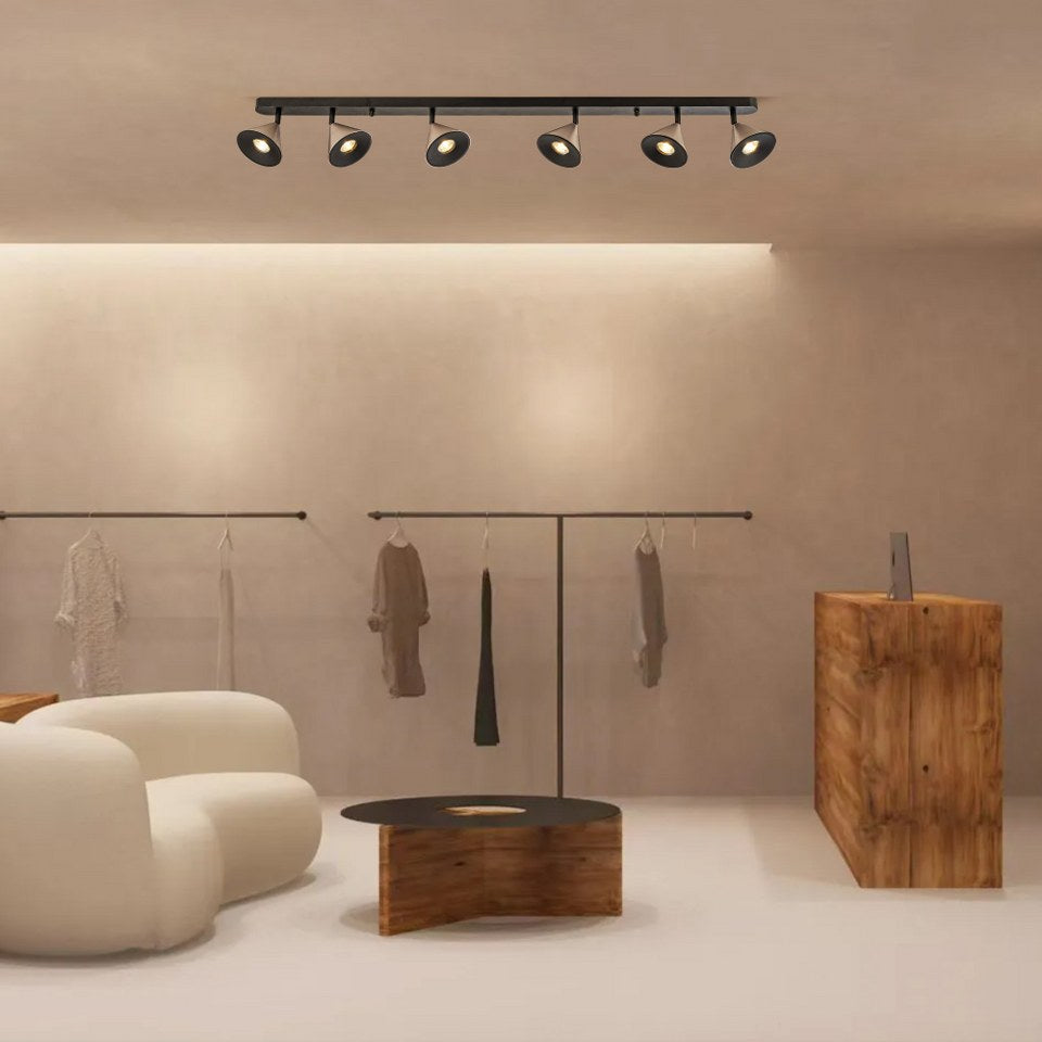 Lampara de Techo Horn 6 focos modernos con bombilla GU10 Gris