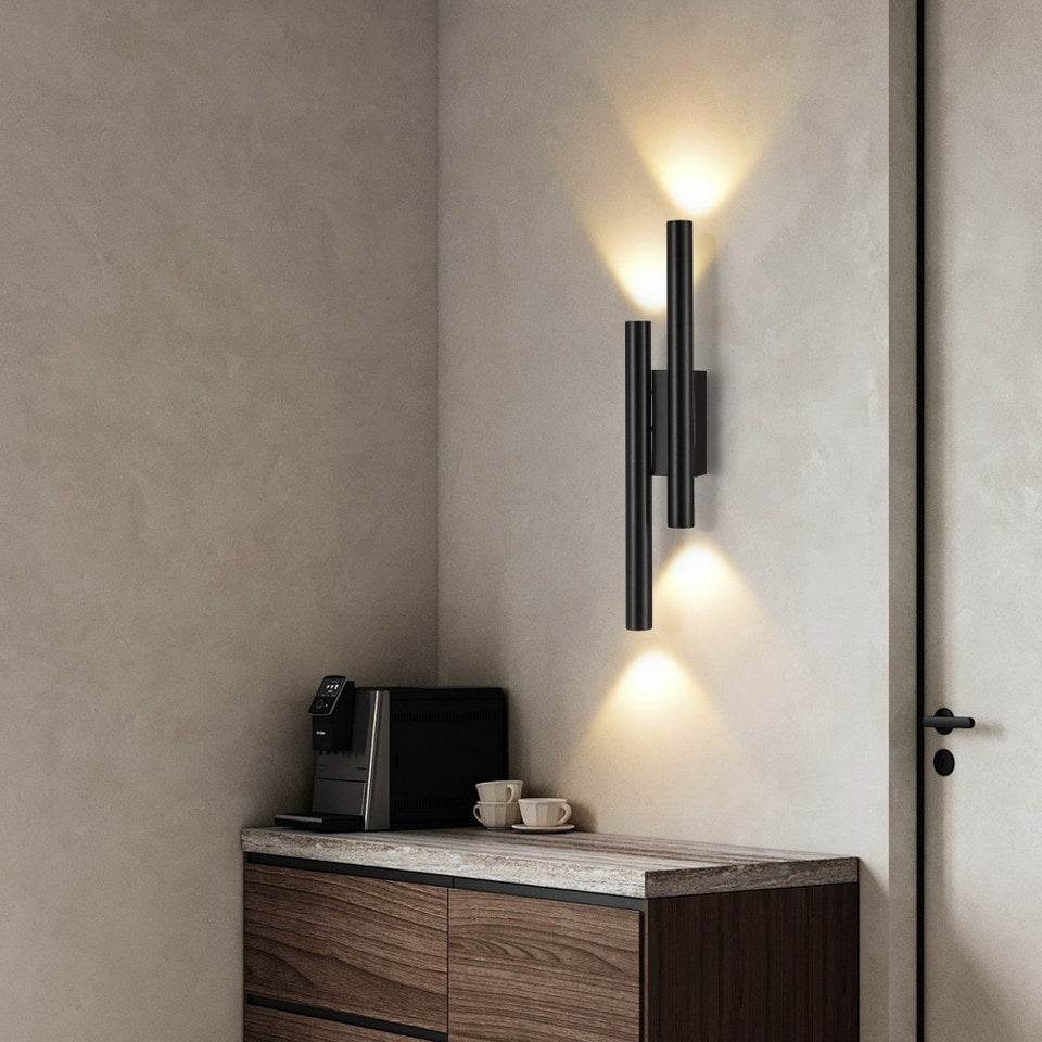 Aplique interior LED 4 bombillas G9 Negro Brillante