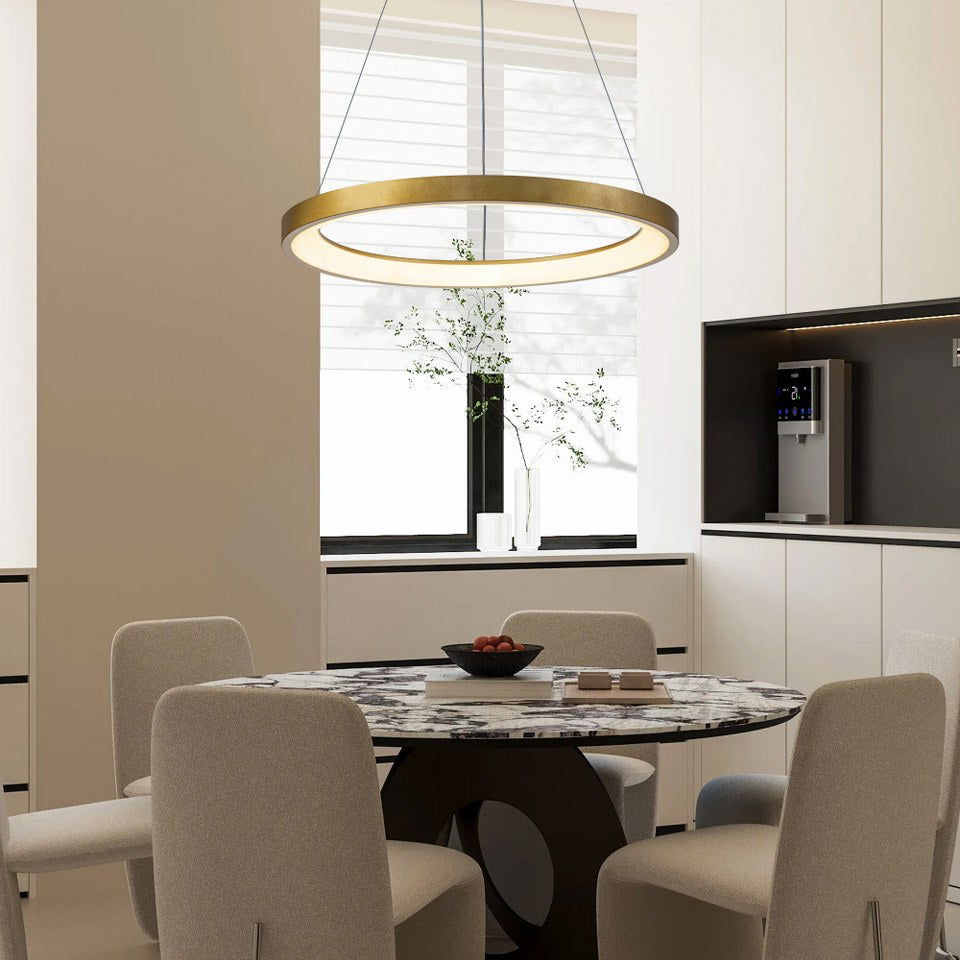 Lámpara Colgante LED Redonda | Negra/Blanca/Dorada CCT | FL6589-D50P