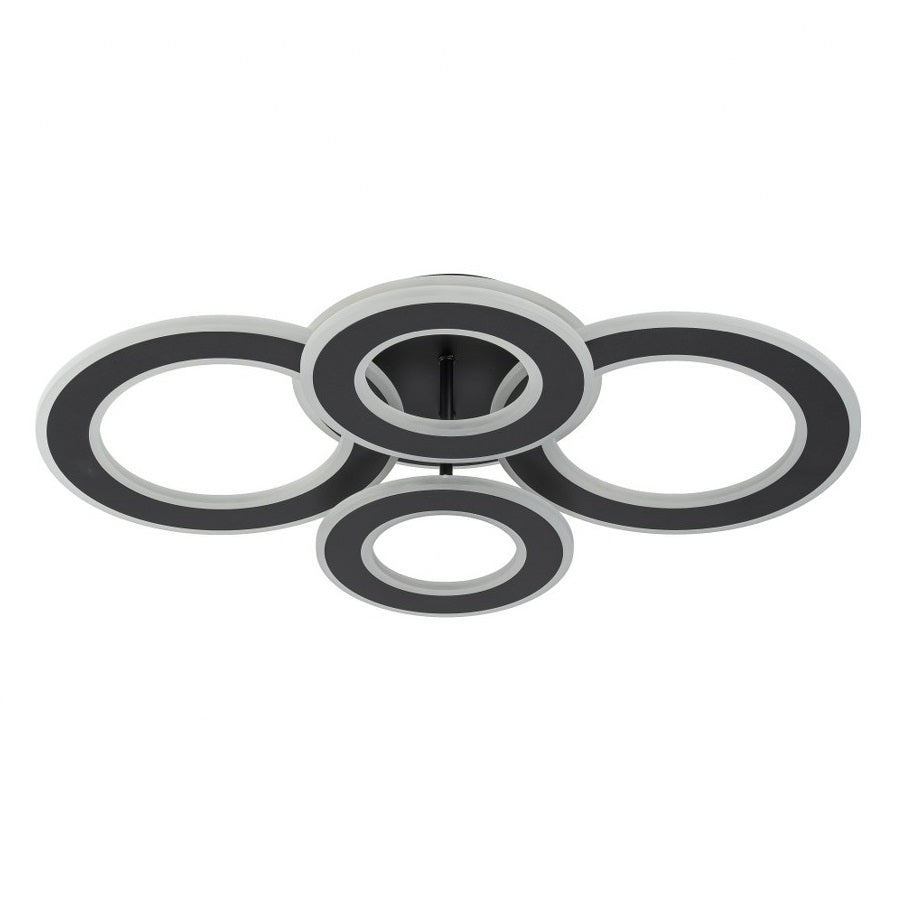 Lampara de 4 aros CCT Regulable Negro