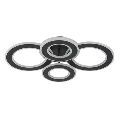 Lampara de 4 aros CCT Regulable Negro