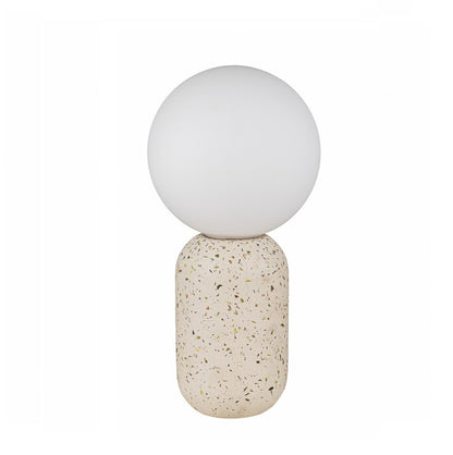 Lampara De Mesa Con Bola De Cristal De Concreto Beige
