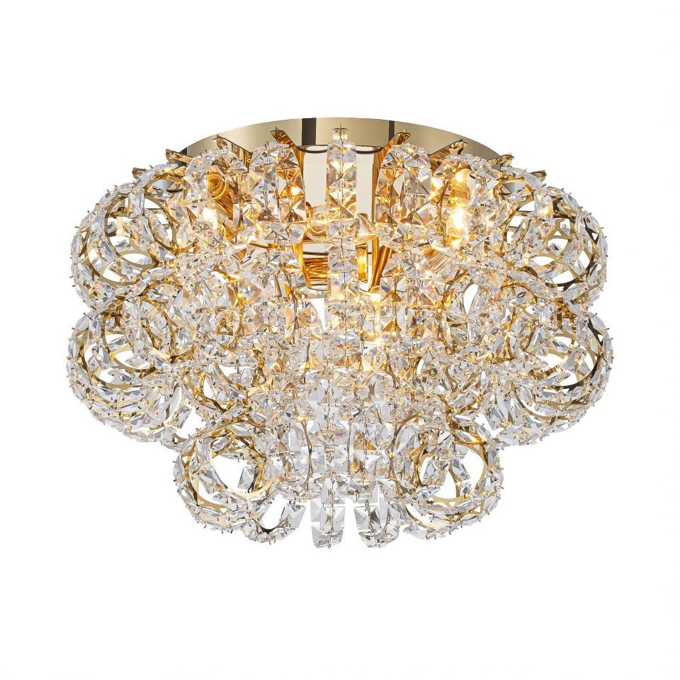 Plafón Cristal Circular Salón RINGLUX | Dorado Ø50 cm E14