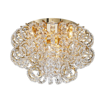 Plafón Cristal Circular Salón RINGLUX | Dorado Ø50 cm E14