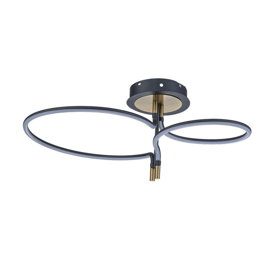 Lámpara de techo LED LIRA Negra y Dorada | FL6021-C