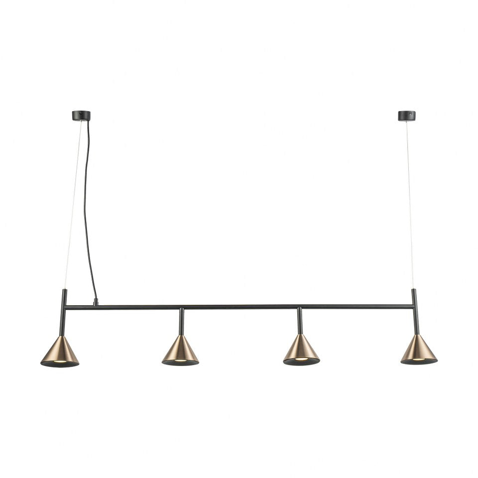 Lampara Colgante Con Tres Focos Bronce