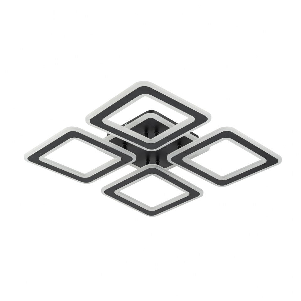 Lampara Led 4 Brazos Cuadrados Negro