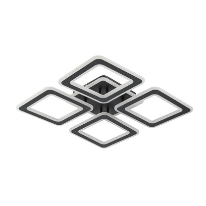 Lampara Led 4 Brazos Cuadrados Negro