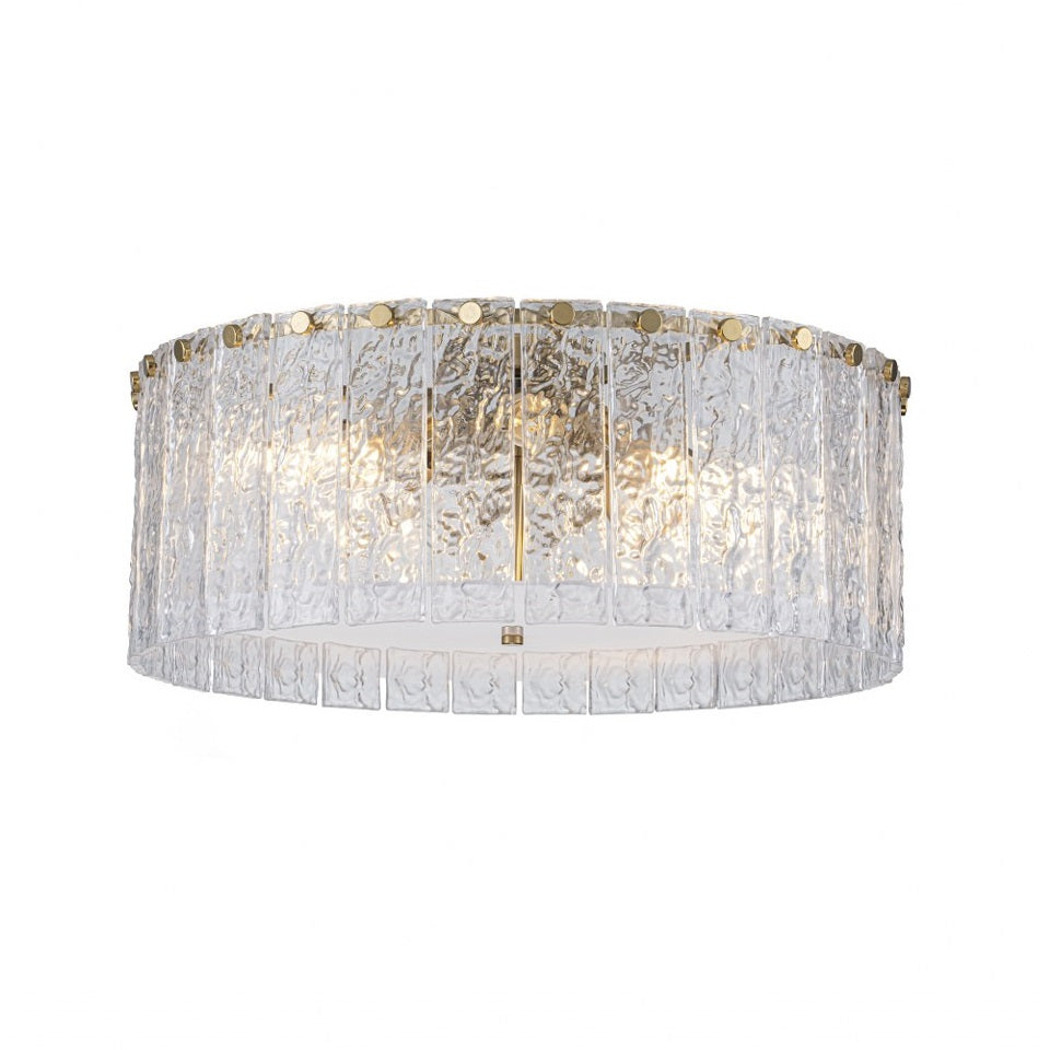Plafón Cristal Circular Salón CRYSTALON | Dorado Ø50 cm E14