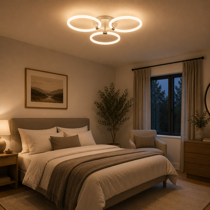 Lámpara LED Aros Circular Salón TRINITY RINGS | Blanco CCT