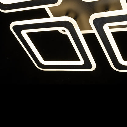 Lampara Led 4 Brazos Cuadrados Negro