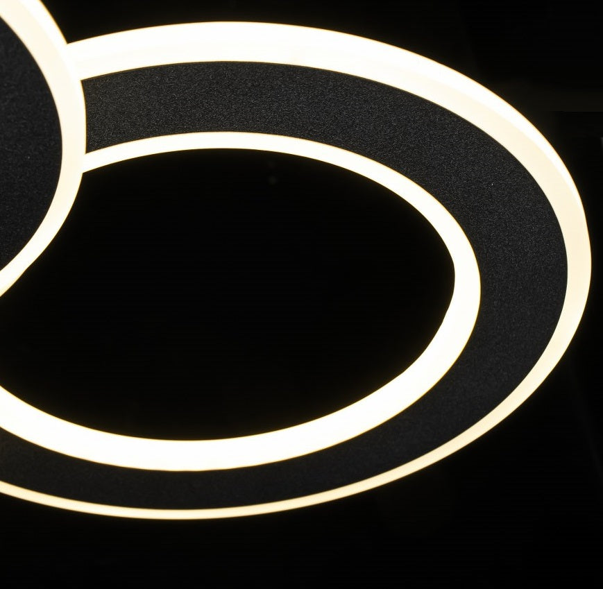 Lampara de 4 aros CCT Regulable Negro