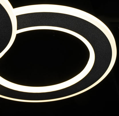 Lampara de 4 aros CCT Regulable Negro