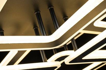 Lampara con 6 Cuadros Led Negro