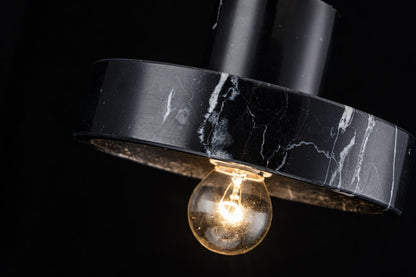 Lampara colgante de Marmol Bombilla E27 Negro
