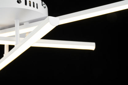 Lampara De Techo Blanca 3 Tiras Led Blanco