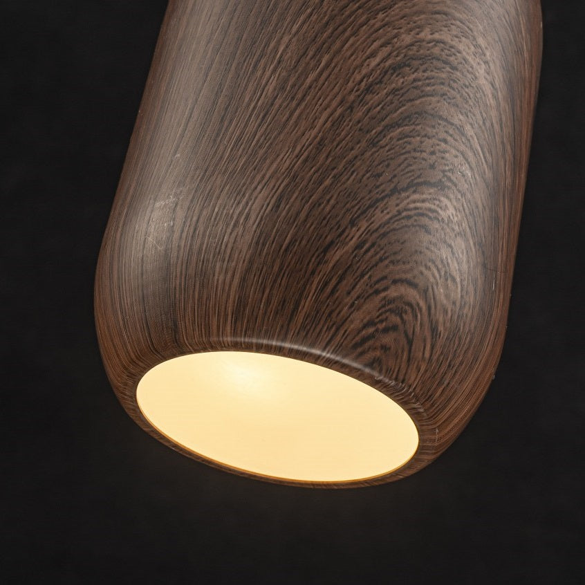 Lampara Colgante Simulación Madera Marrón