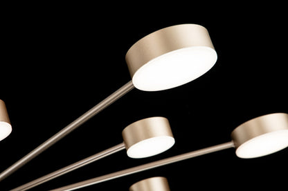 Lámpara LED Metal Radial Salón EYE | Dorado 16 Luces CCT