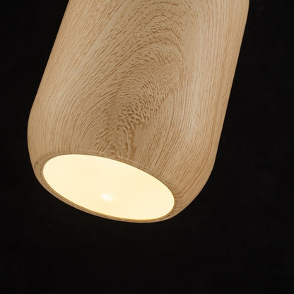 Lampara Colgante Simulación Madera Beige