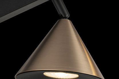 Tres Focos de Superficie con bombilla GU10 Bronce