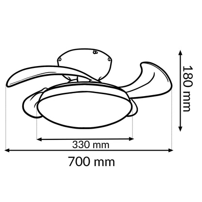 Ventilador de Techo Led White Mushroom ø72,5 Cm