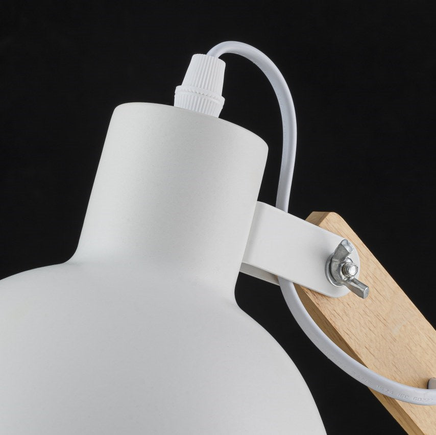 Aplique de Pared Con Madera E27 Blanco